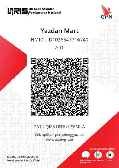 QRIS Infaq MimbarPro Melalui Yazdan Mart